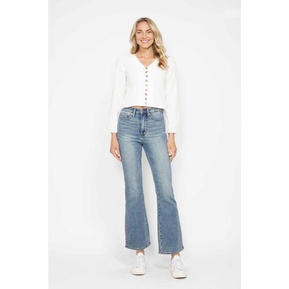 Judy Blue Tummy Control Embroidered Pocketed Bootcut Jeans -JB88783MDL - 0/24 - Picture 4 of 6